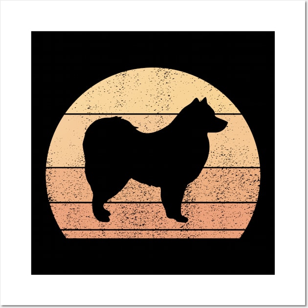 Retro Sunset Finnish Lapphund Wall Art by Shirtjaeger